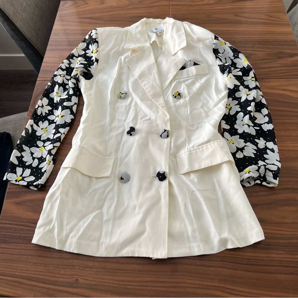 RINA ROSSI Women's Floral Sleeve Blazer Size Small
